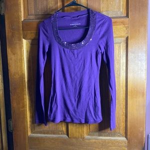 Express Purple Sexy Basic Scoop Neck Tee Size M